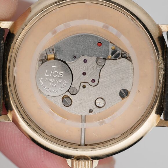 Cardinal 34mm Gold Black Dress Watch Poljot 1656H Quartz – Running NOS Strap main image 11